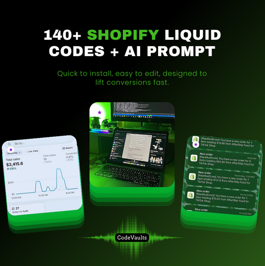 140+ Shopify Liquid Codes + AI Prompt— Editable Snippets & AI Copywriter